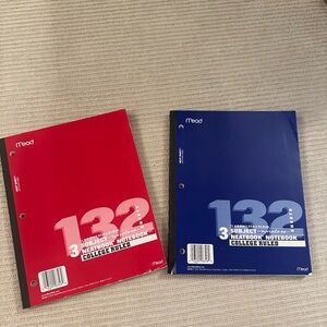 Mead Red and Blue 3-Subject Notebooks - College Ruled